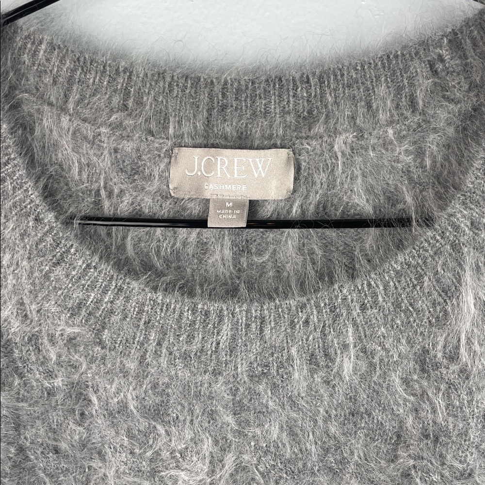 J. Crew Cashmere Gray Crewneck Sweater Size M - Picture 4 of 9